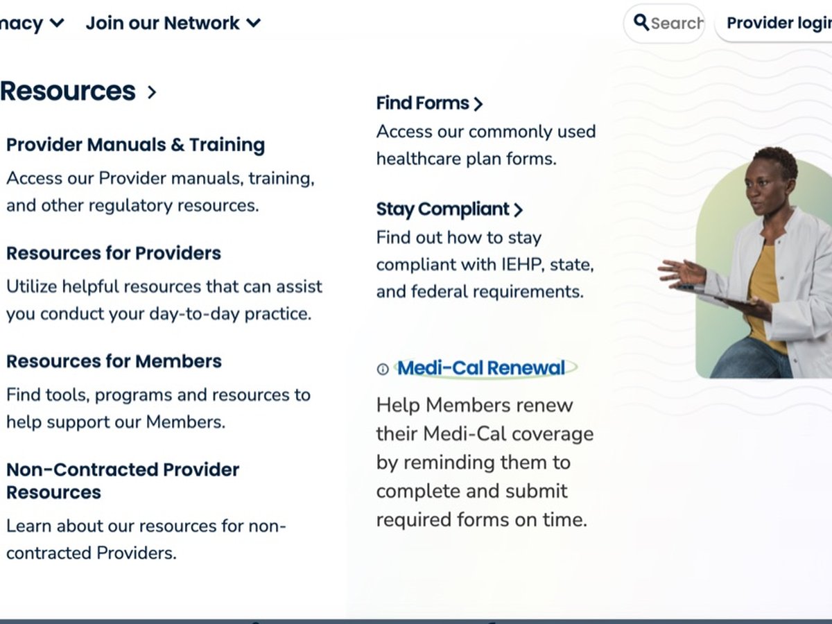 IEHP, Provider website redesign with Blink