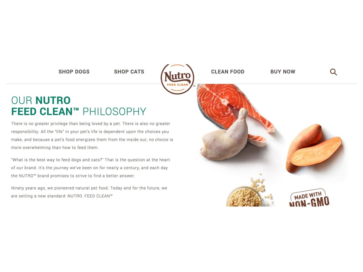 Nutro, Website copy with Think Inc.