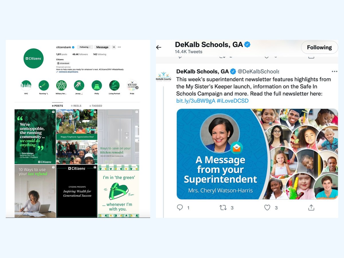 Social media, Citizens Bank & DeKalb County Schools