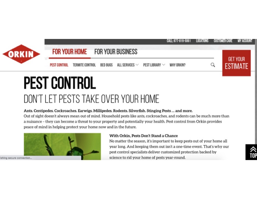 Orkin website pages
